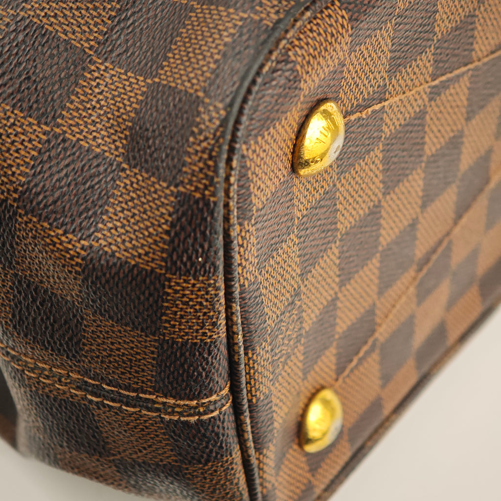 C2968 Louis Vuitton Top Handle Bag Ascot Bag Damier Ebene | Pre-Owned Very Good Brown Coated Canvas Damier Ebene