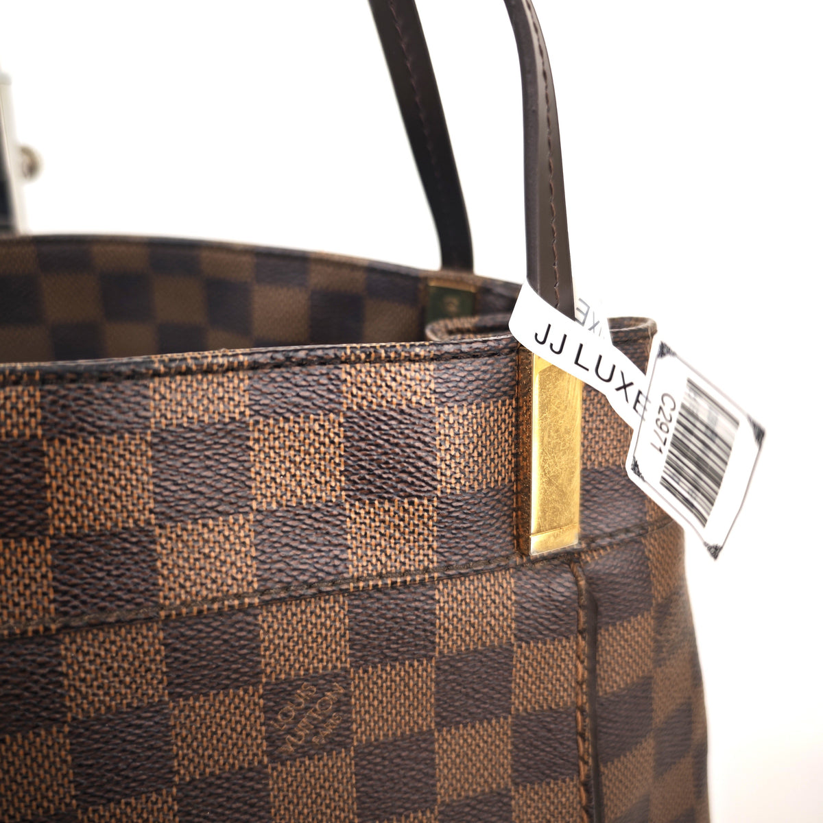 C2971 Louis Vuitton Tote Bag Marylebone Damier Ebene GM | Pre-Owned Very Good Brown Coated Canvas Damier Ebene