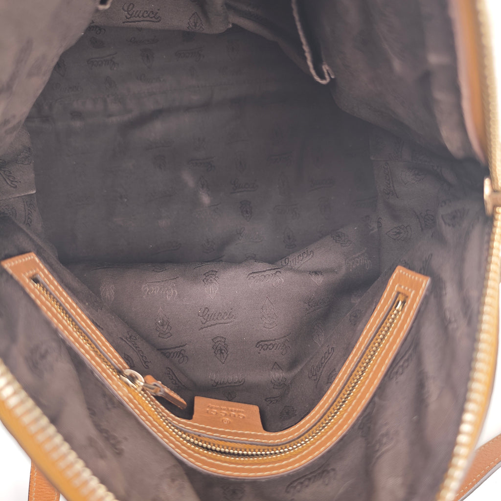 C2977 Gucci Shoulder Bag GG Canvas Charm Dome Satchel | Pre-Owned Very Good Beige / Brown Canvas, Leather GG Canvas