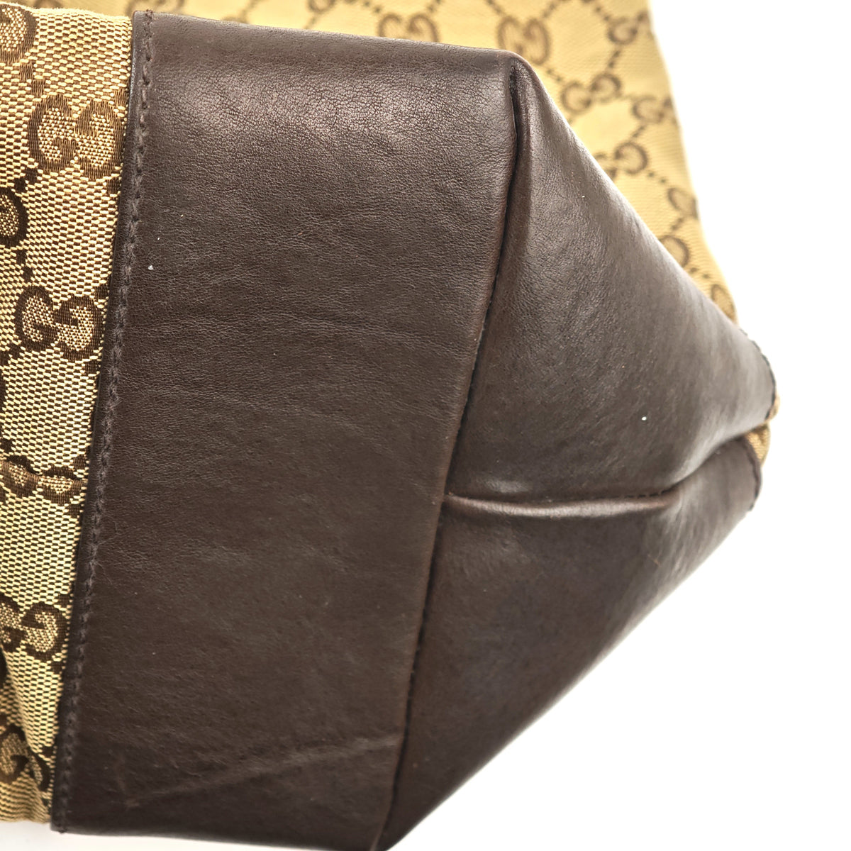 C2978 Gucci Tote Bag GG Canvas Large Charm Tote | Pre-Owned Very Good Beige / Brown Canvas, Leather GG Canvas
