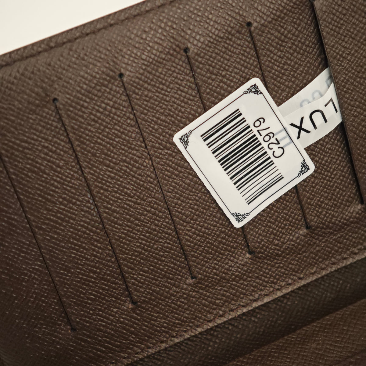 C2979 Louis Vuitton Wallet Damier Ebene long wallet | Pre-Owned Very Good Brown Coated Canvas Damier Ebene
