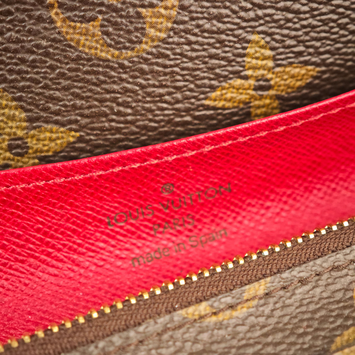 C2981 Louis Vuitton Wallet Monogram Emilie Wallet Rouge/Cerise | Pre-Owned Very Good Red Coated Canvas Monogram