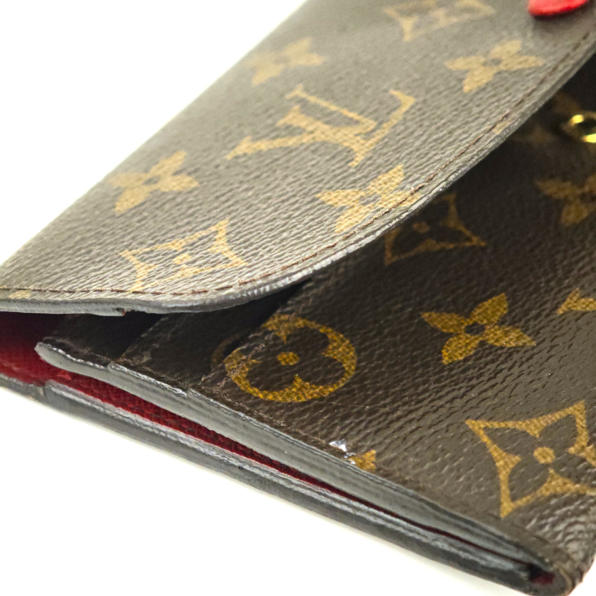 C2981 Louis Vuitton Wallet Monogram Emilie Wallet Rouge/Cerise | Pre-Owned Very Good Red Coated Canvas Monogram