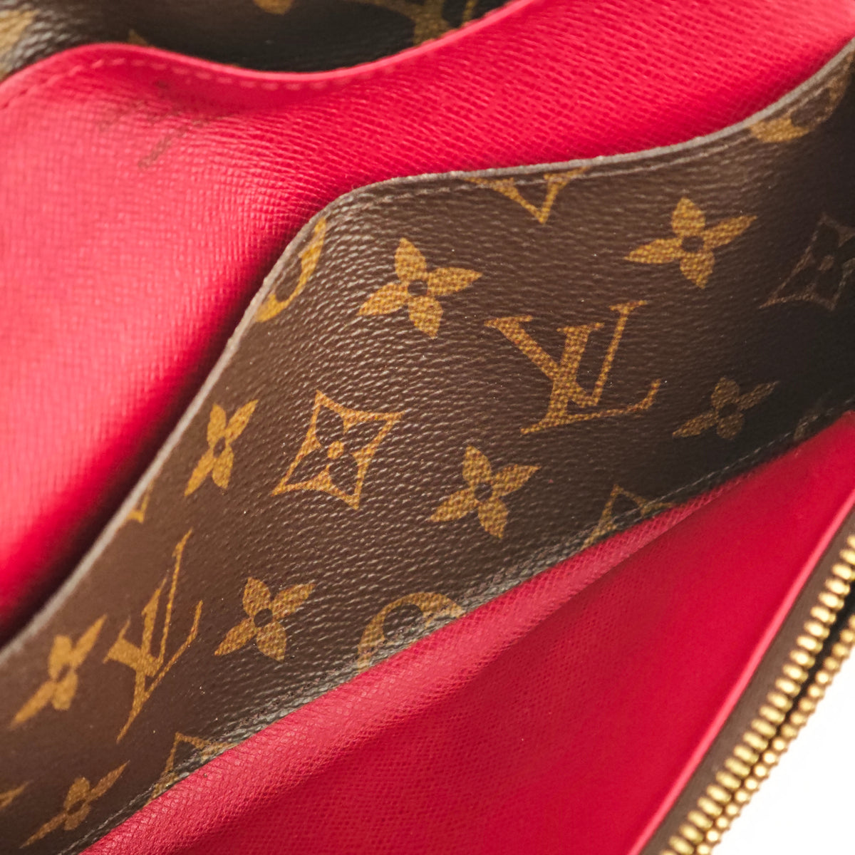 C2981 Louis Vuitton Wallet Monogram Emilie Wallet Rouge/Cerise | Pre-Owned Very Good Red Coated Canvas Monogram