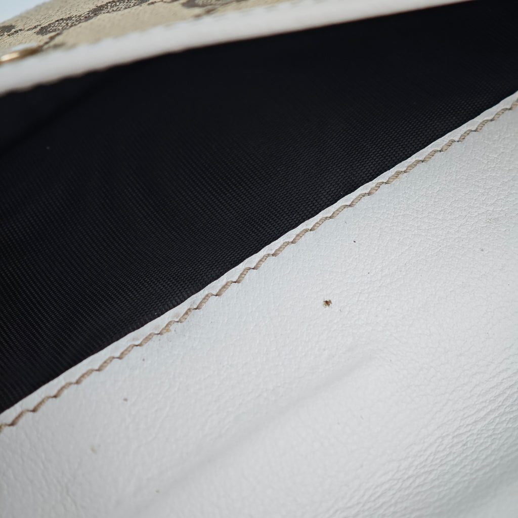 C2983 Gucci Wallet GG Canvas Lovely Heart Continental Wallet | Pre-Owned Very Good Beige / Brown Canvas, Leather GG Canvas