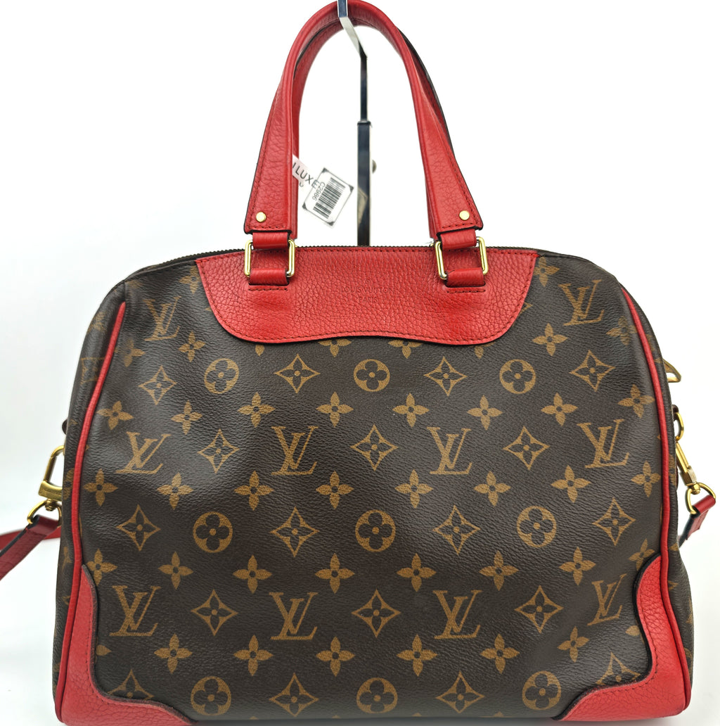 C2986 Louis Vuitton Top Handle Bag Monogram Retiro NM Cherry | Pre-Owned Very Good Brown / Red Coated canvas Monogram