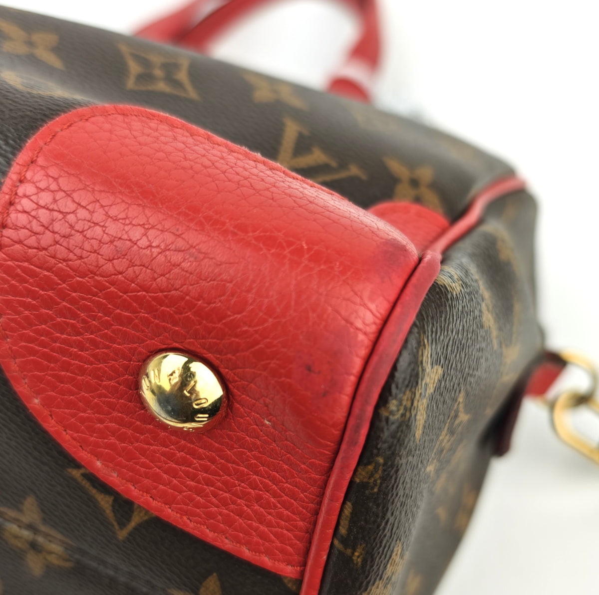 C2986 Louis Vuitton Top Handle Bag Monogram Retiro NM Cherry | Pre-Owned Very Good Brown / Red Coated canvas Monogram