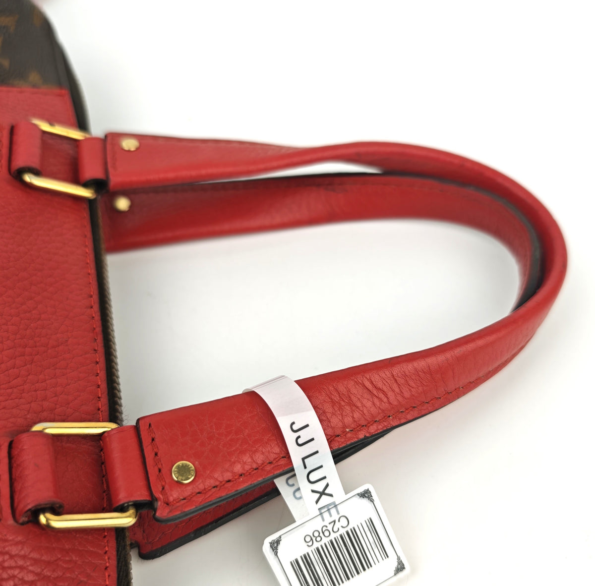 C2986 Louis Vuitton Top Handle Bag Monogram Retiro NM Cherry | Pre-Owned Very Good Brown / Red Coated canvas Monogram