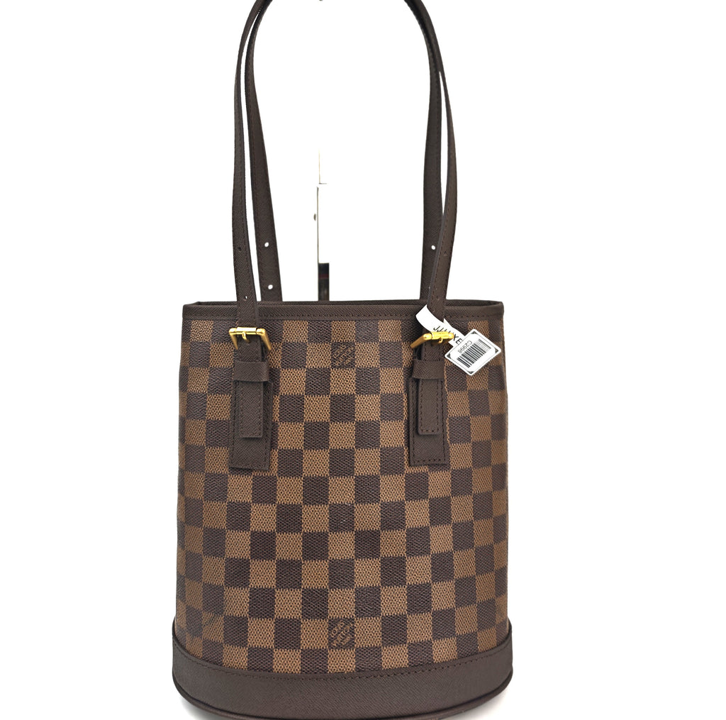 C2998R Louis Vuitton Bucket Bag Damier Ebene Marais Bucket | Pre-Owned Excellent Brown Coated canvas Damier Ebene