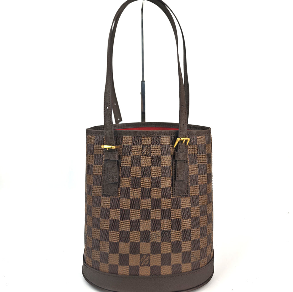 C2998R Louis Vuitton Bucket Bag Damier Ebene Marais Bucket | Pre-Owned Excellent Brown Coated canvas Damier Ebene