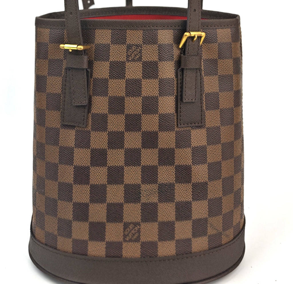 C2998R Louis Vuitton Bucket Bag Damier Ebene Marais Bucket | Pre-Owned Excellent Brown Coated canvas Damier Ebene