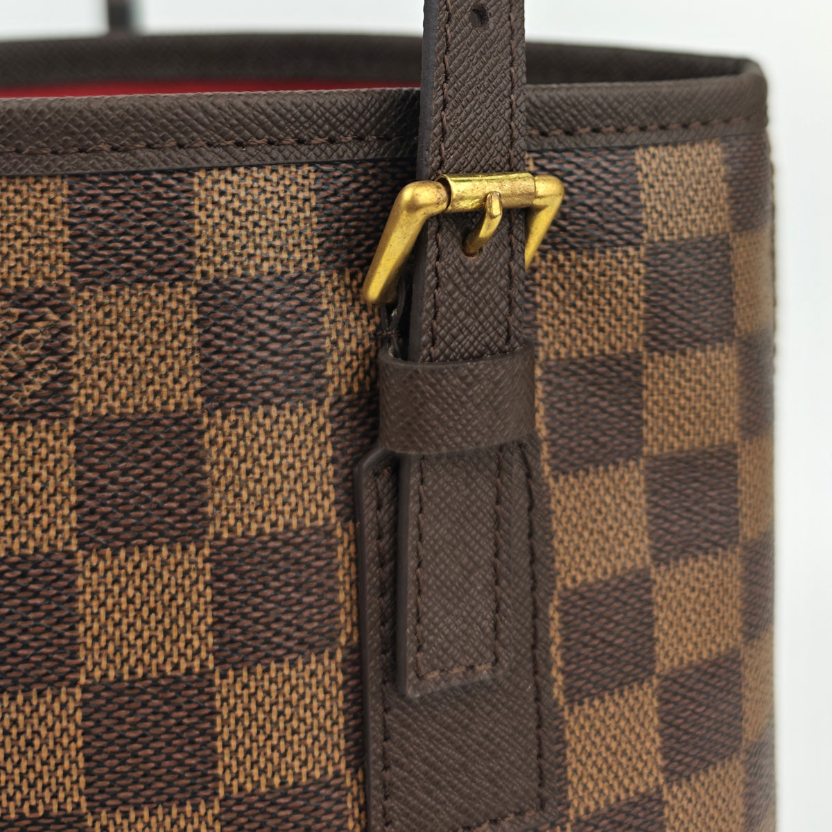 C2998R Louis Vuitton Bucket Bag Damier Ebene Marais Bucket | Pre-Owned Excellent Brown Coated canvas Damier Ebene