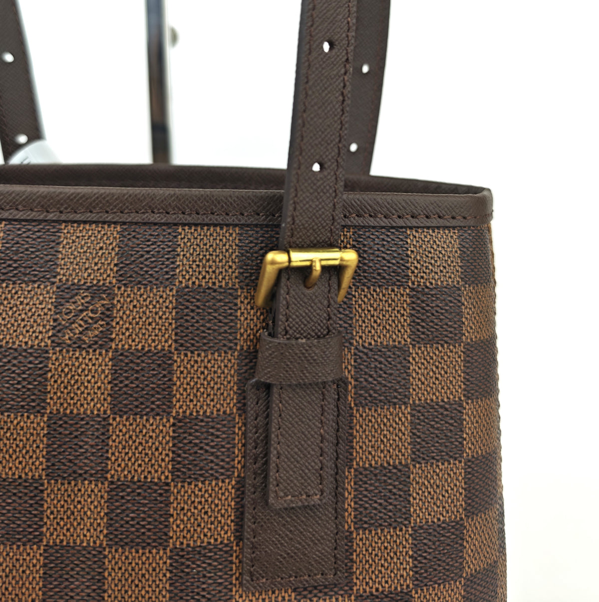 C2999R Louis Vuitton Bucket Bag Damier Ebene Marais Bucket | Pre-Owned Excellent Brown Coated canvas Damier Ebene