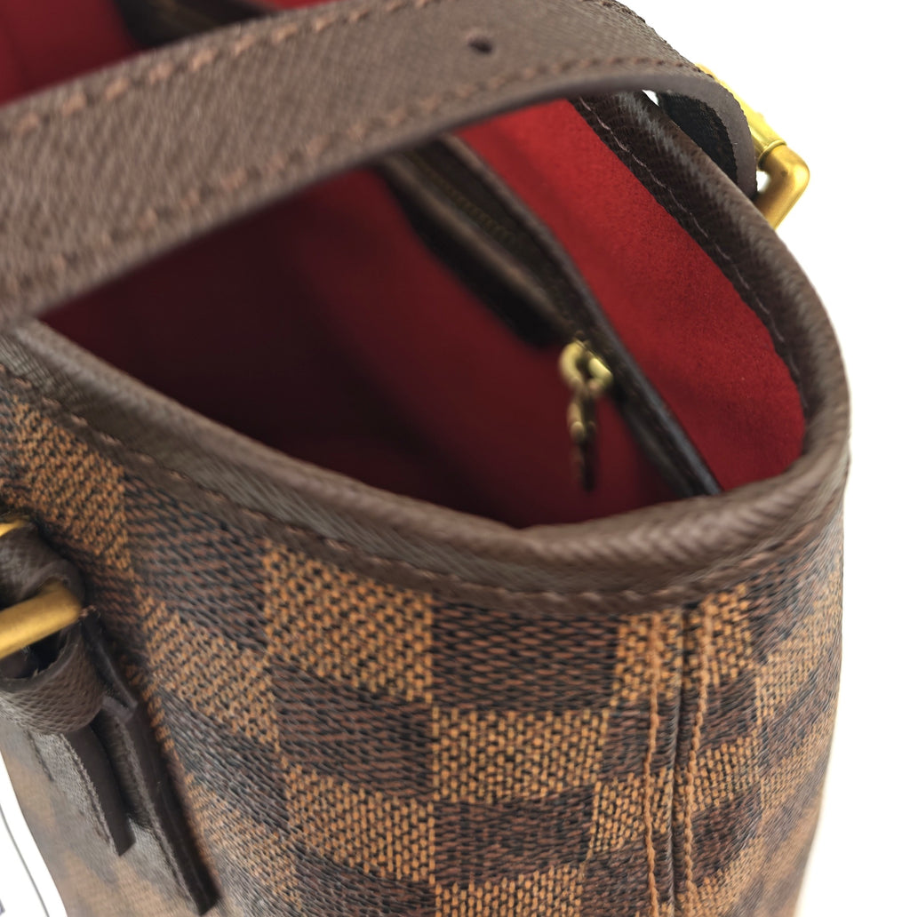 C2999R Louis Vuitton Bucket Bag Damier Ebene Marais Bucket | Pre-Owned Excellent Brown Coated canvas Damier Ebene