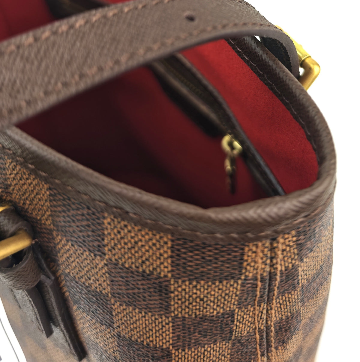 C2999R Louis Vuitton Bucket Bag Damier Ebene Marais Bucket | Pre-Owned Excellent Brown Coated canvas Damier Ebene