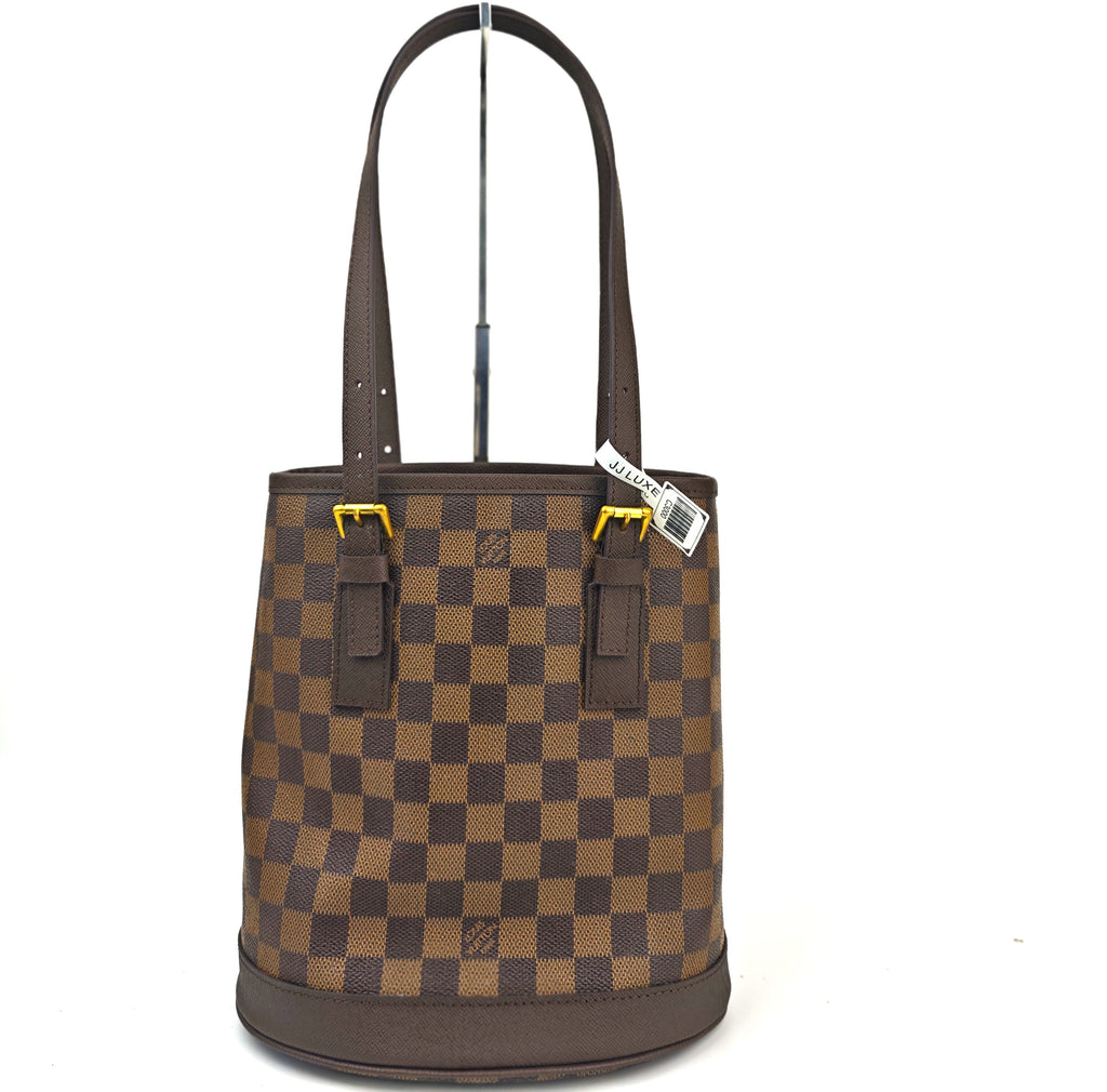 C3000R Louis Vuitton Bucket Bag Damier Ebene Marais Bucket | Pre-Owned Excellent Brown Coated canvas Damier Ebene
