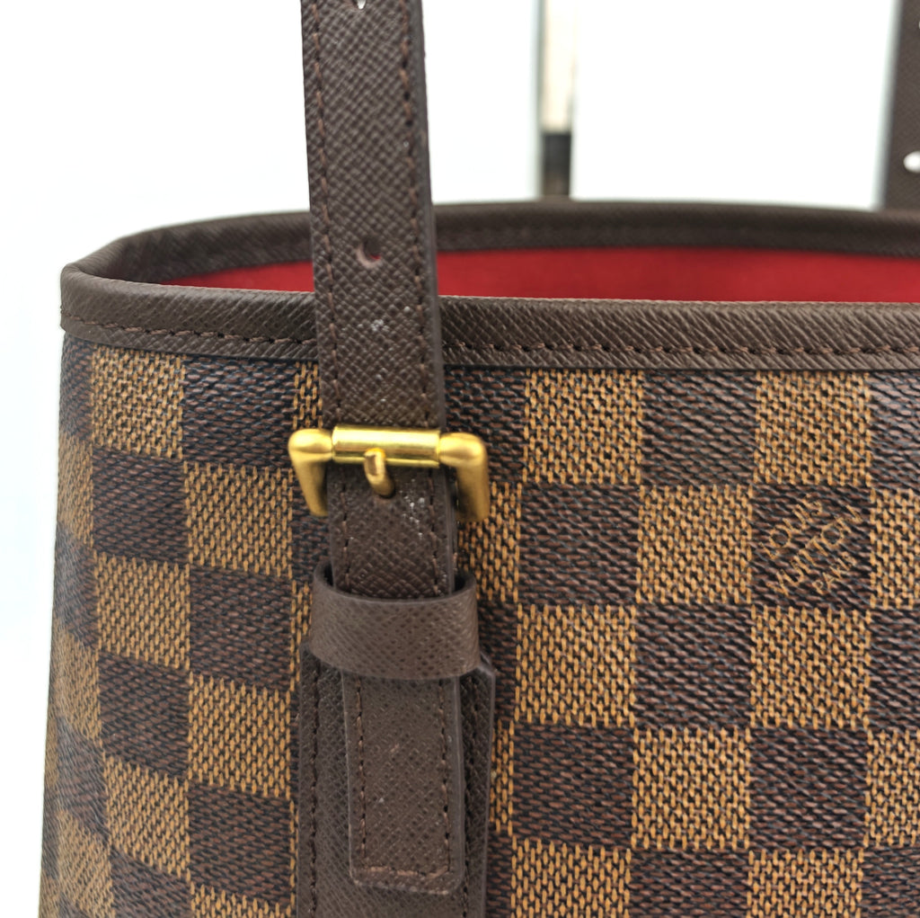 C3000R Louis Vuitton Bucket Bag Damier Ebene Marais Bucket | Pre-Owned Excellent Brown Coated canvas Damier Ebene