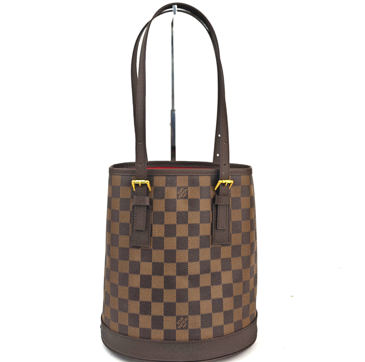 C3000R Louis Vuitton Bucket Bag Damier Ebene Marais Bucket | Pre-Owned Excellent Brown Coated canvas Damier Ebene
