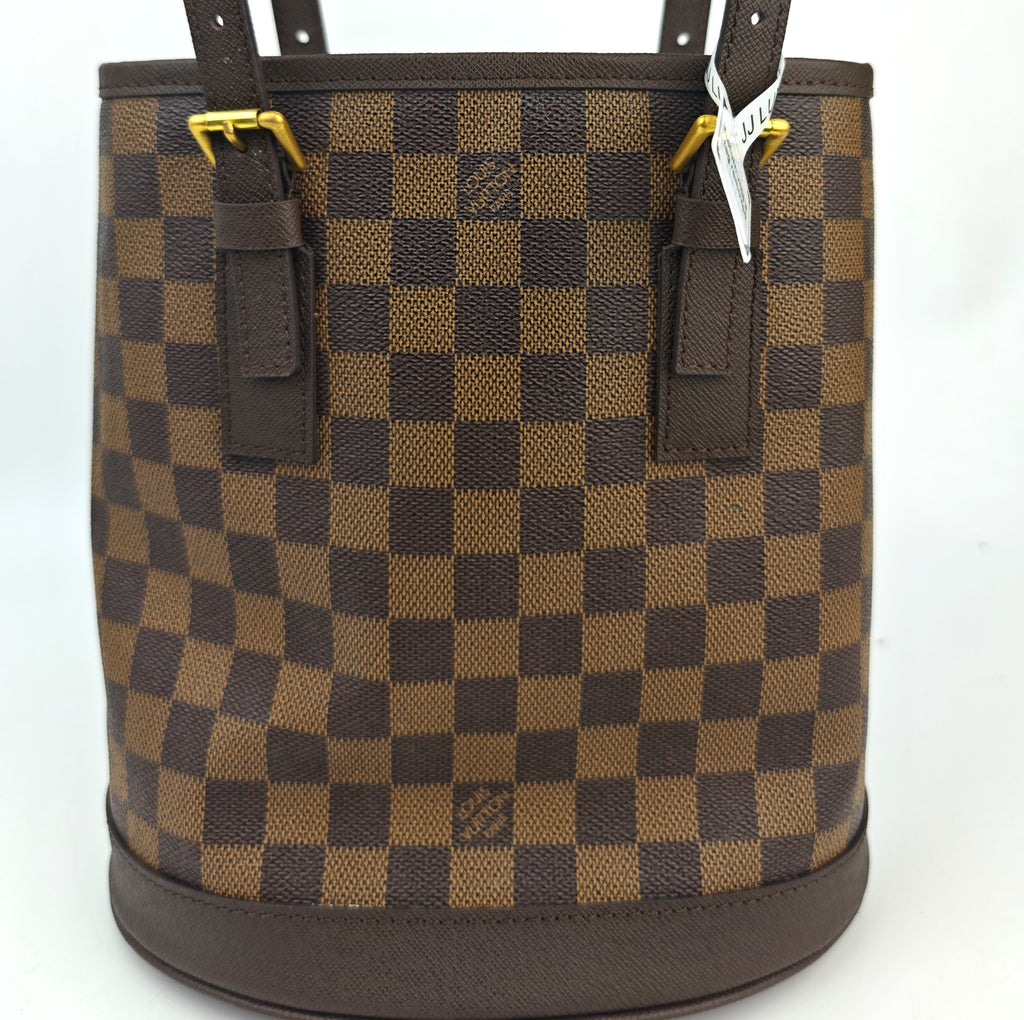 C3000R Louis Vuitton Bucket Bag Damier Ebene Marais Bucket | Pre-Owned Excellent Brown Coated canvas Damier Ebene
