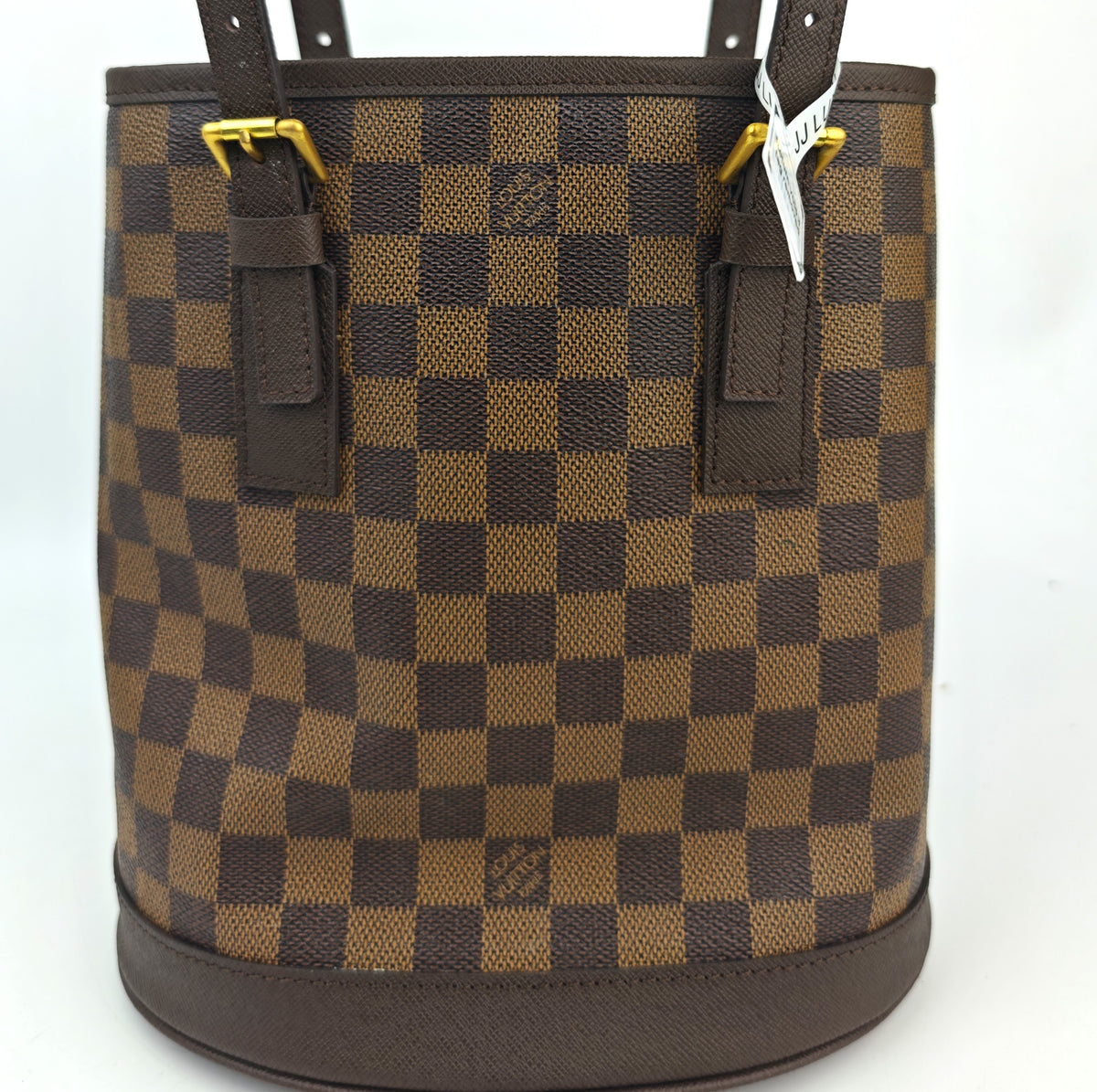 C3000R Louis Vuitton Bucket Bag Damier Ebene Marais Bucket | Pre-Owned Excellent Brown Coated canvas Damier Ebene