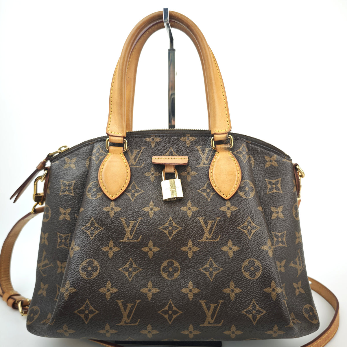 C3006 Louis Vuitton Top Handle Bag Monogram Rivoli PM | Pre-Owned Very Good Brown Monogram Coated canvas, leather trim