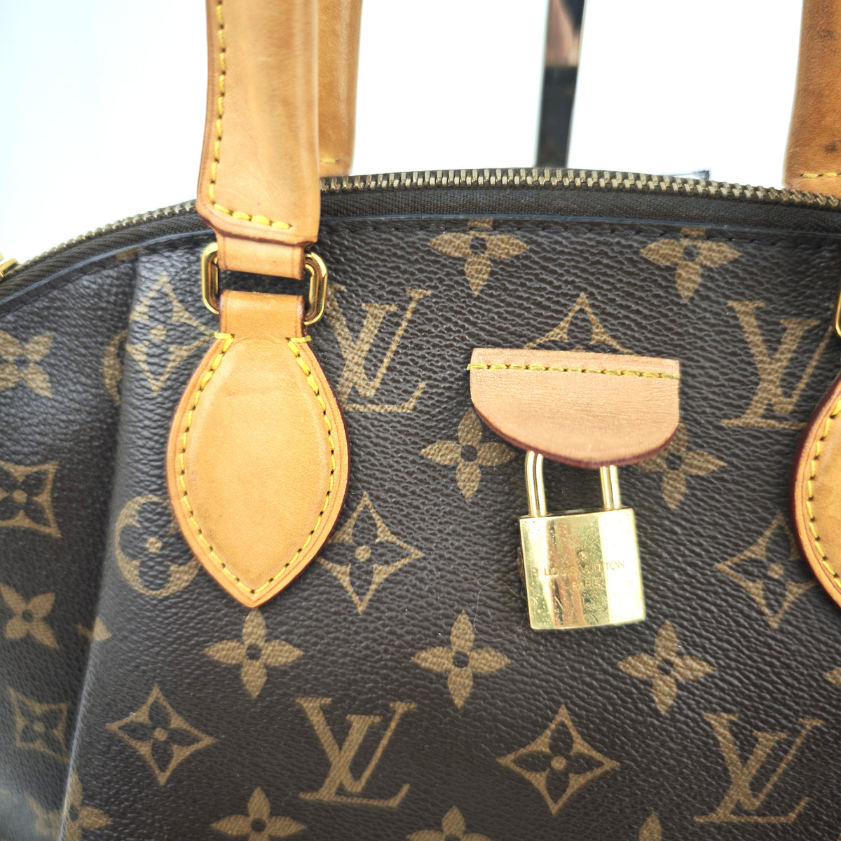 C3006 Louis Vuitton Top Handle Bag Monogram Rivoli PM | Pre-Owned Very Good Brown Monogram Coated canvas, leather trim