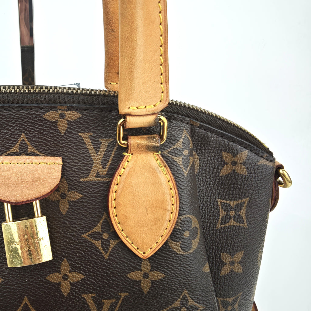 C3006 Louis Vuitton Top Handle Bag Monogram Rivoli PM | Pre-Owned Very Good Brown Monogram Coated canvas, leather trim
