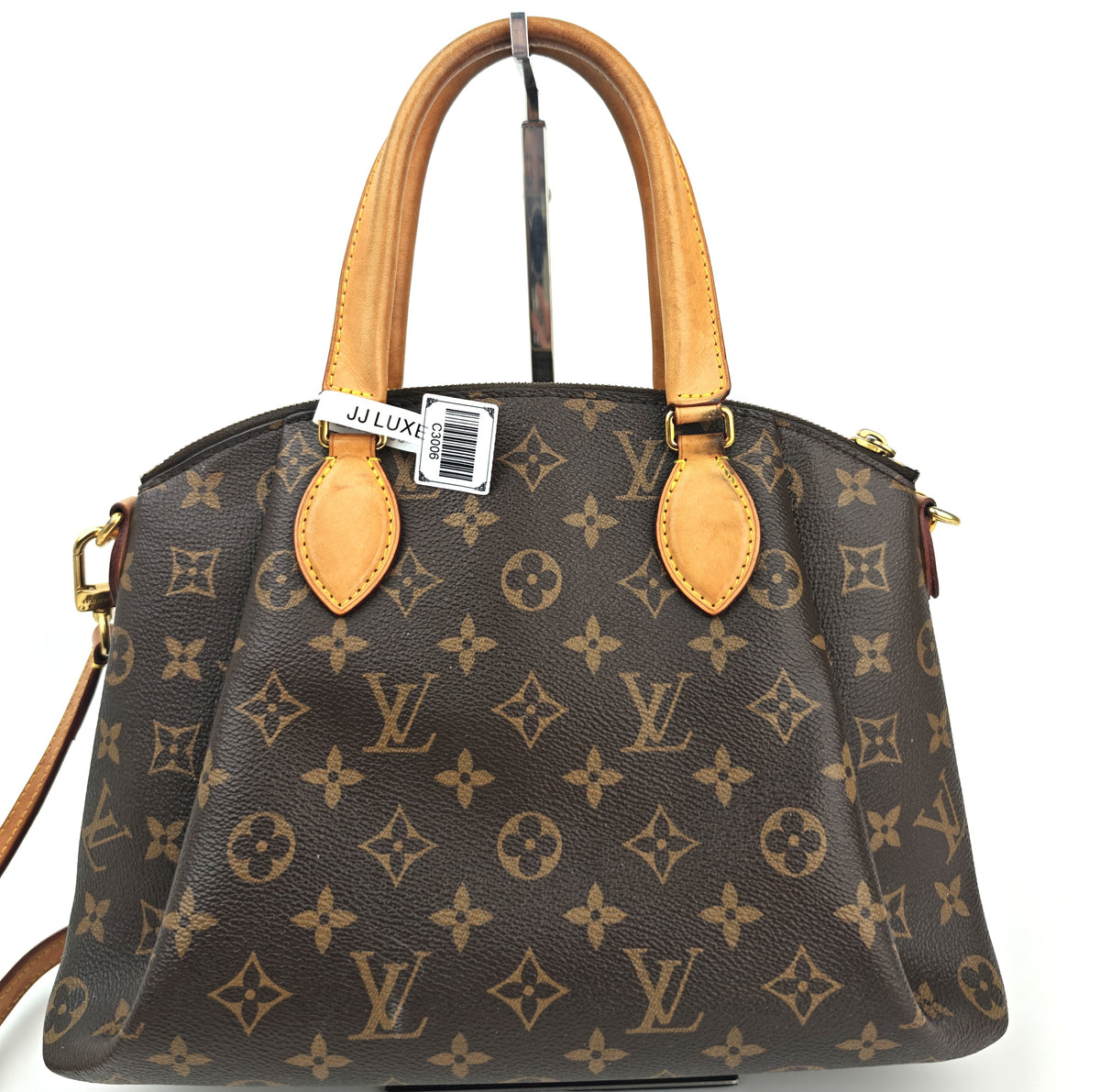 C3006 Louis Vuitton Top Handle Bag Monogram Rivoli PM | Pre-Owned Very Good Brown Monogram Coated canvas, leather trim