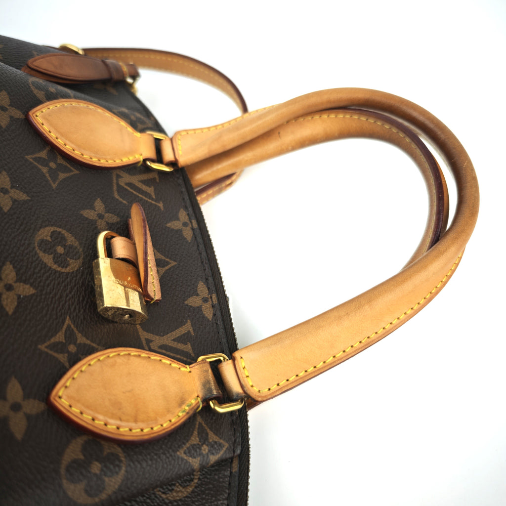 C3006 Louis Vuitton Top Handle Bag Monogram Rivoli PM | Pre-Owned Very Good Brown Monogram Coated canvas, leather trim