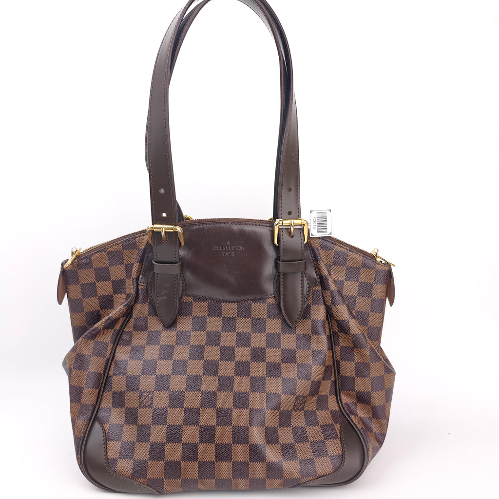 C3013R Louis Vuitton Shoulder Bag Damier Ebene Verona MM | Pre-Owned Excellent Brown Damier Ebene Coated canvas, leather trim