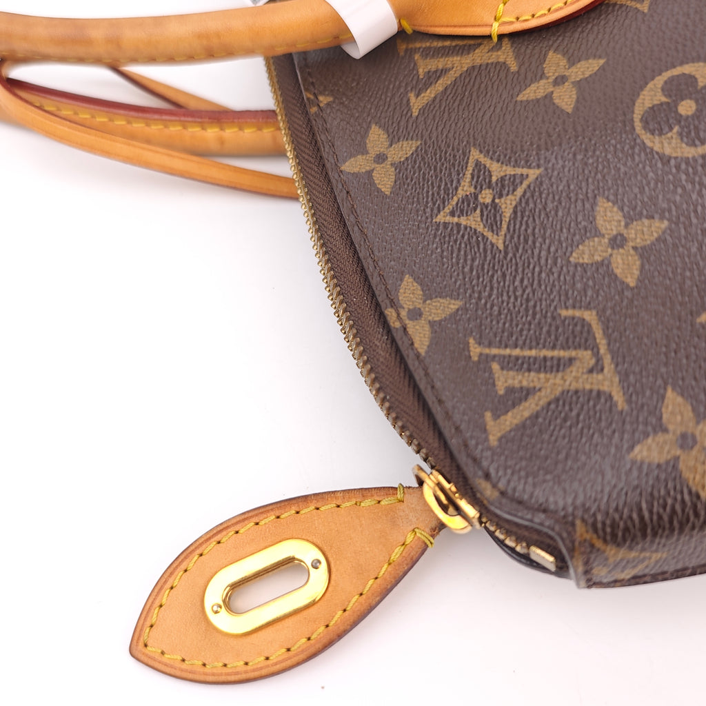 C3003 Louis Vuitton Top Handle Bag Monogram Lockit MM | Pre-Owned Very Good Brown Monogram Coated canvas, leather trim