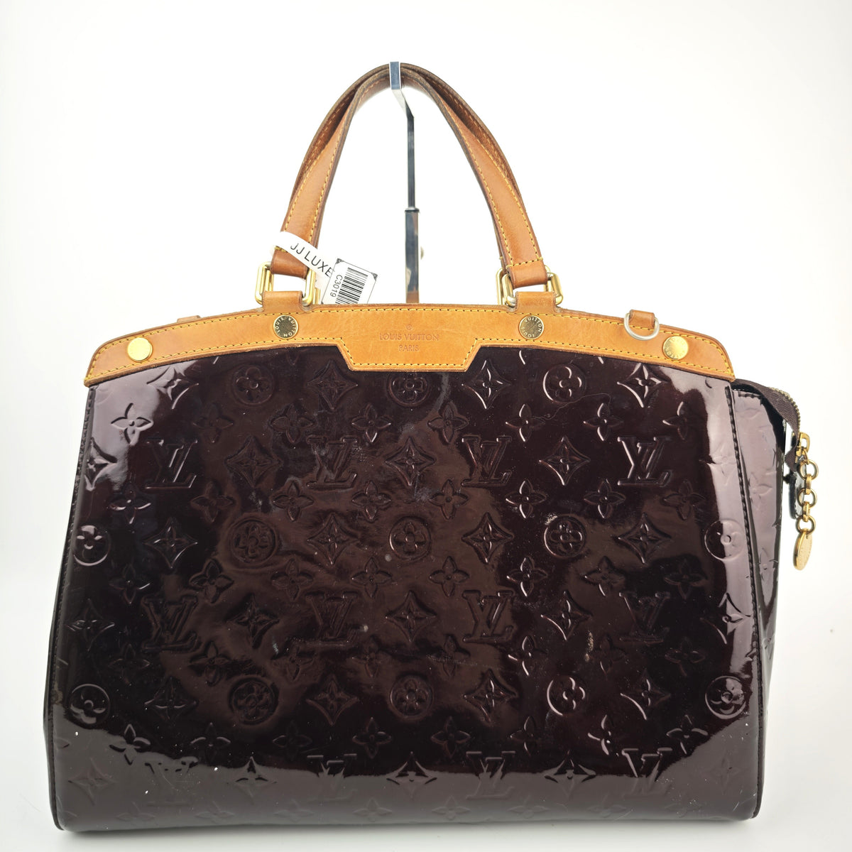 C3019 Louis Vuitton Top Handle Bag Brea GM Monogram Vernis | Pre-Owned Very Good Brown Monogram Canvas, Leather, Patent finish