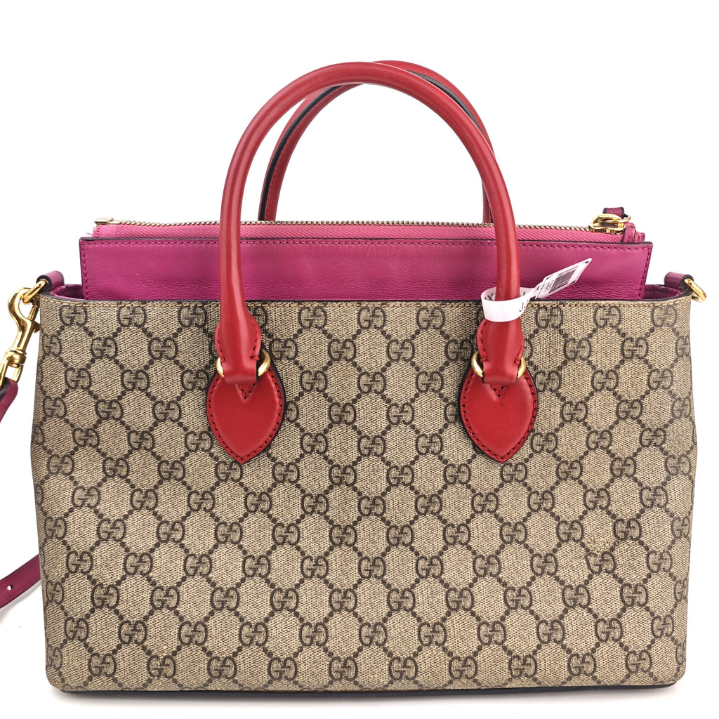 C3021 Gucci Tote Bag GG Supreme Canvas Small Top Zip Tote | Pre-Owned Very Good GG Supreme Canvas