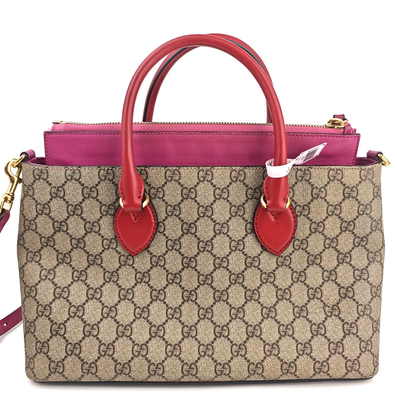 C3021 Gucci Tote Bag GG Supreme Canvas Small Top Zip Tote | Pre-Owned Very Good GG Supreme Canvas
