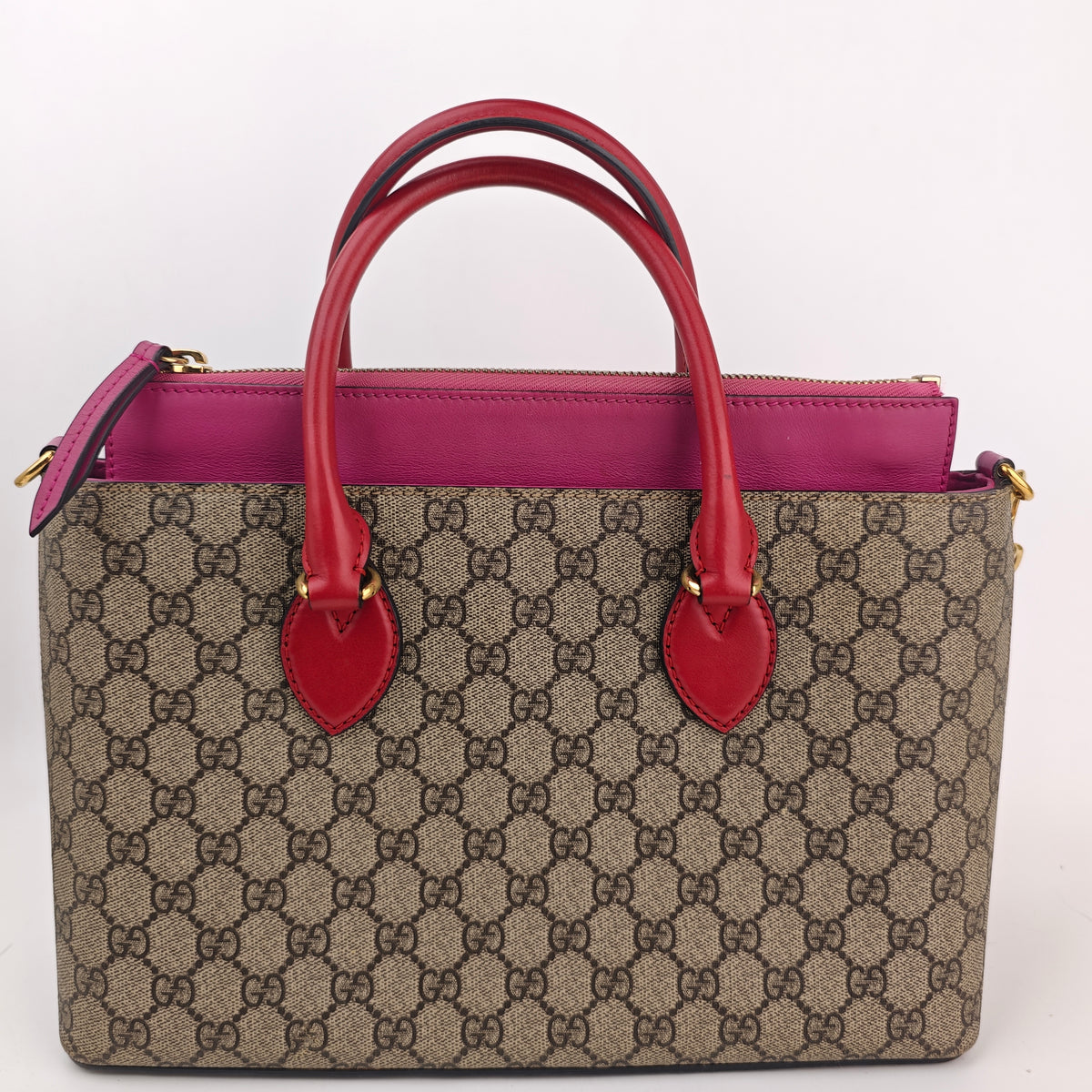 C3021 Gucci Tote Bag GG Supreme Canvas Small Top Zip Tote | Pre-Owned Very Good GG Supreme Canvas