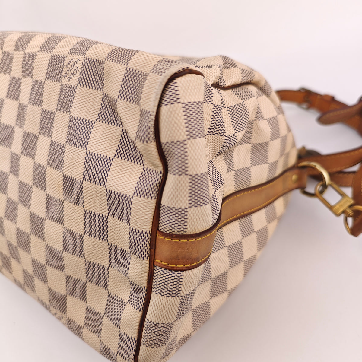 C3031 Louis Vuitton Top Handle Bag Speedy Damier Azur Bandoulière 30 | Pre-Owned Very Good Blue / White Damier Azur Canvas