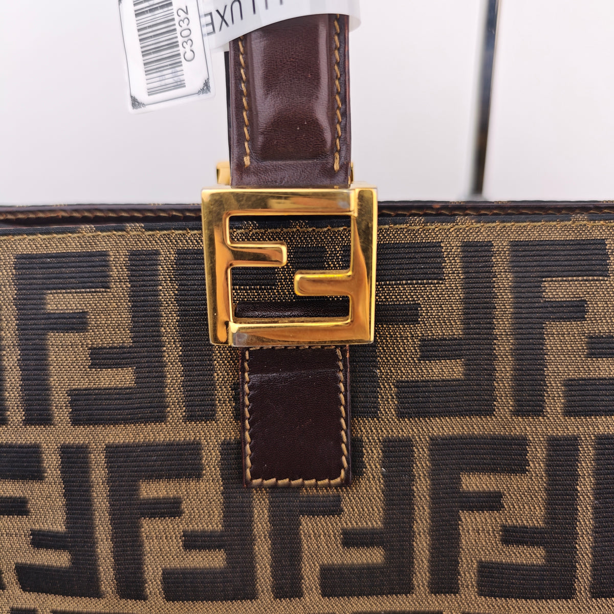 C3032 Fendi Top Handle Bag Fendi Zucca Twin Top Handle Tote | Pre-Owned Very Good