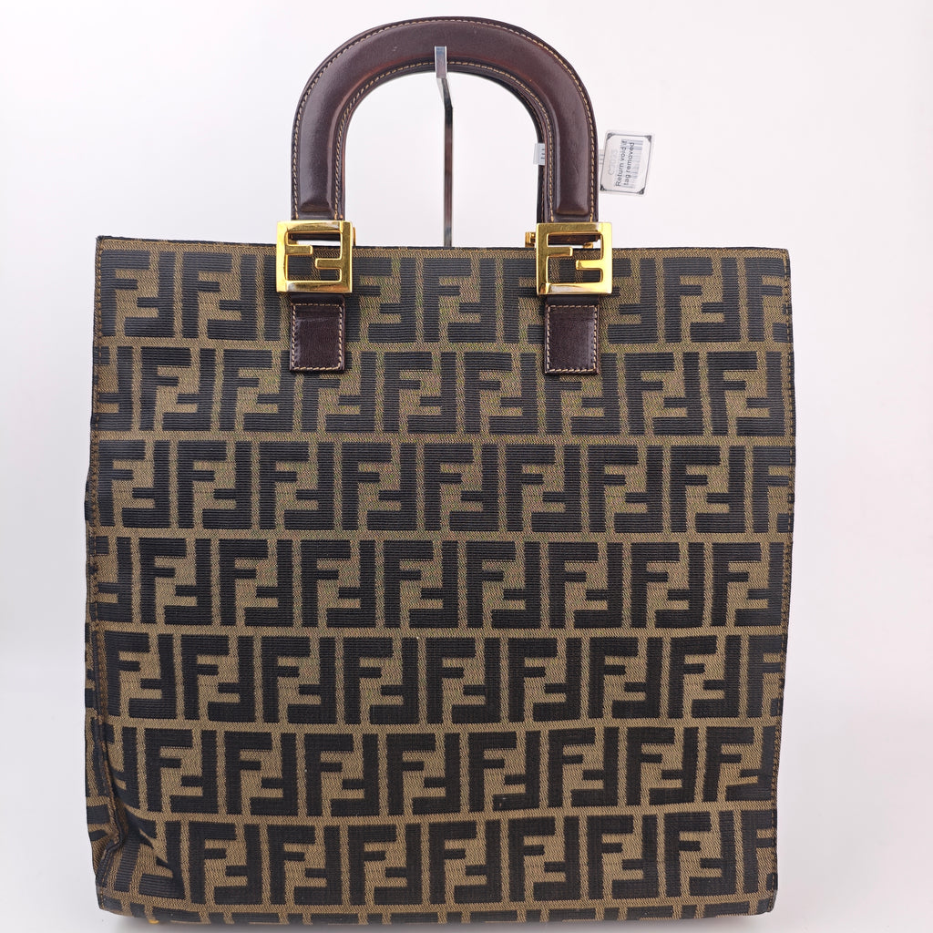 C3032 Fendi Top Handle Bag Fendi Zucca Twin Top Handle Tote | Pre-Owned Very Good