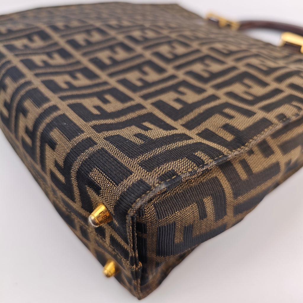 C3032 Fendi Top Handle Bag Fendi Zucca Twin Top Handle Tote | Pre-Owned Very Good