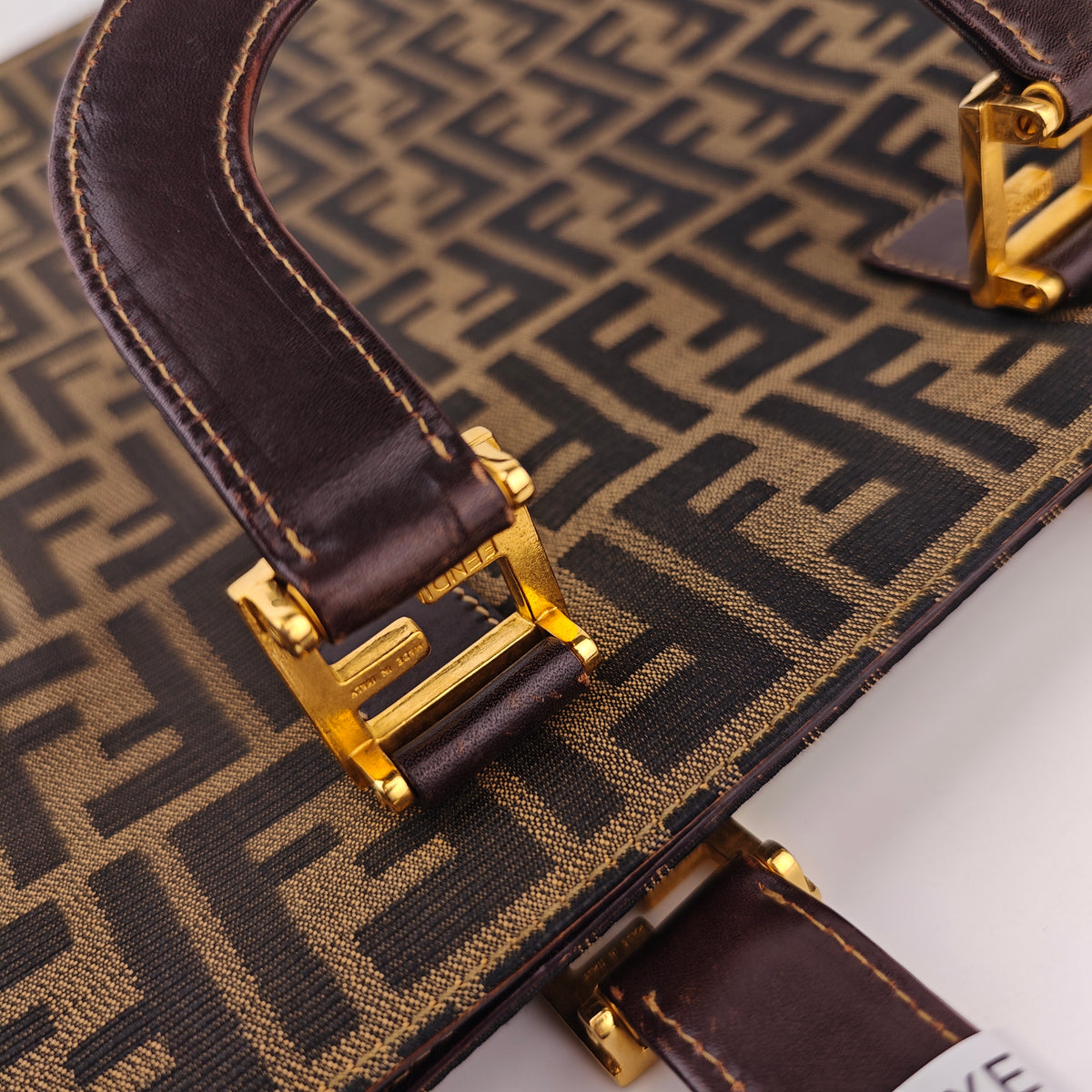 C3032 Fendi Top Handle Bag Fendi Zucca Twin Top Handle Tote | Pre-Owned Very Good