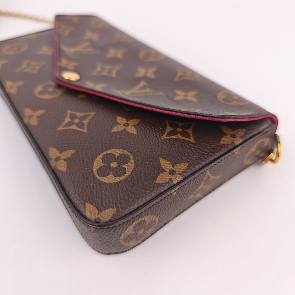 C3037 Louis Vuitton Shoulder Bag Louis Vuitton Monogram Pochette Félicie | Pre-Owned Very Good Brown Monogram Canvas