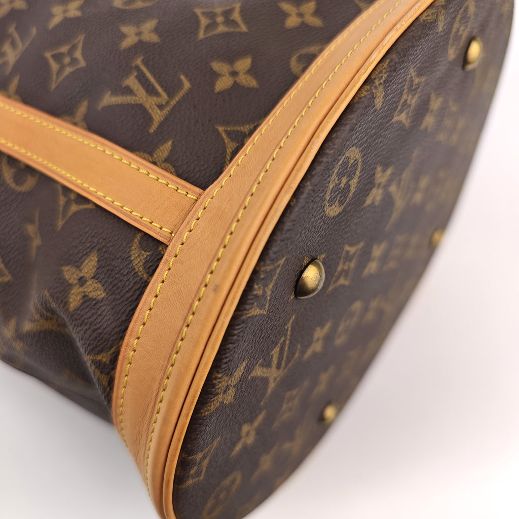 C3044 Louis Vuitton Bucket Bag Monogram Canvas Bucket GM Bag | Pre-Owned Very Good Brown Monogram Canvas