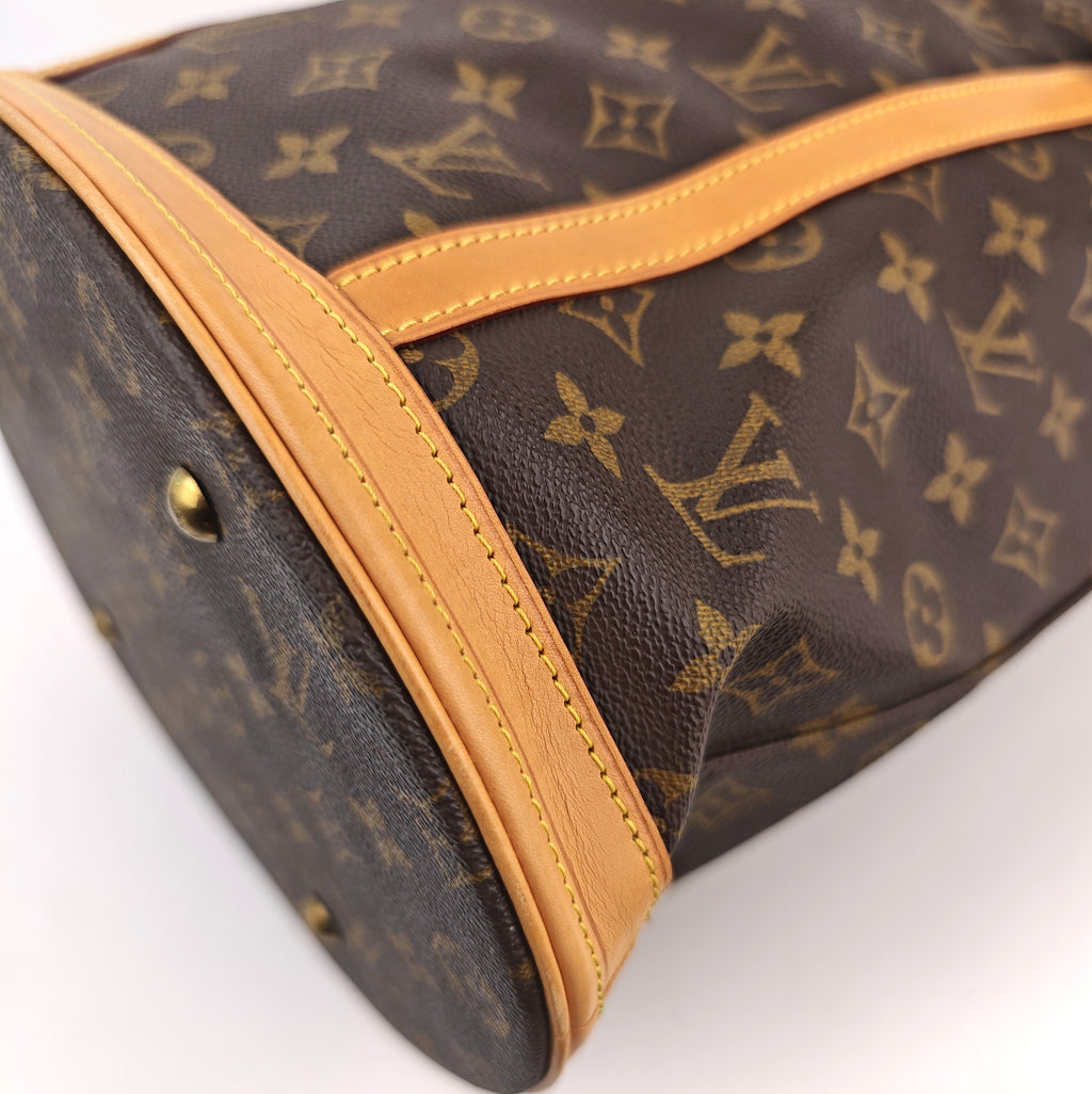 C3044 Louis Vuitton Bucket Bag Monogram Canvas Bucket GM Bag | Pre-Owned Very Good Brown Monogram Canvas
