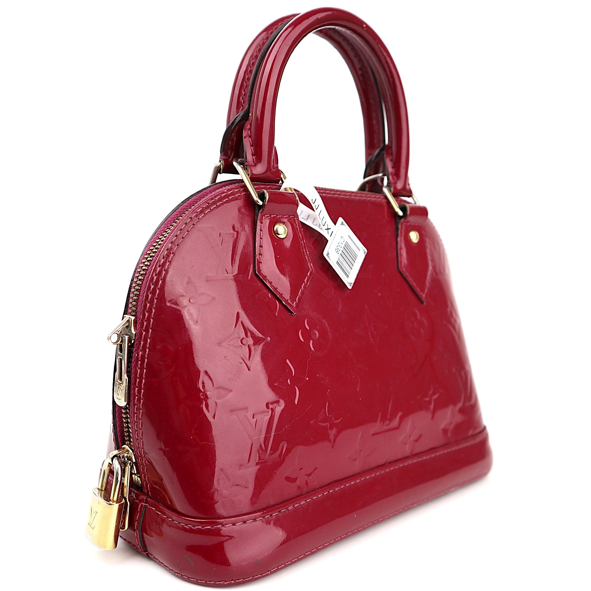 C1336 Louis Vuitton Pomme D'Amour Monogram Vernis Alma BB-Pre Owned
