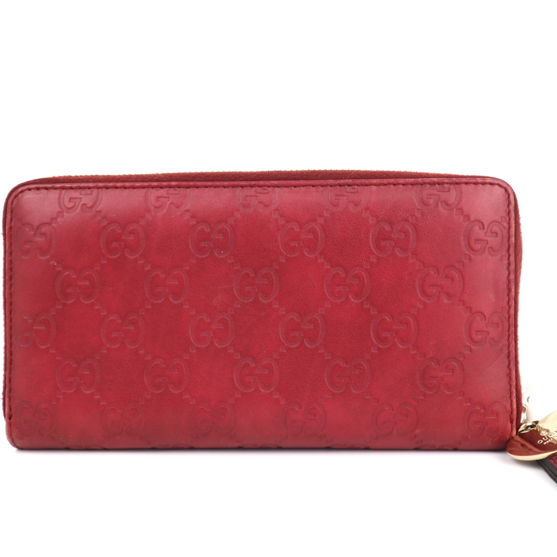 C2144 Gucci Wallet Imprime Monogram GG Pierce Zip Around Wallet Red | Pre-Owned Very Good Red Monogram