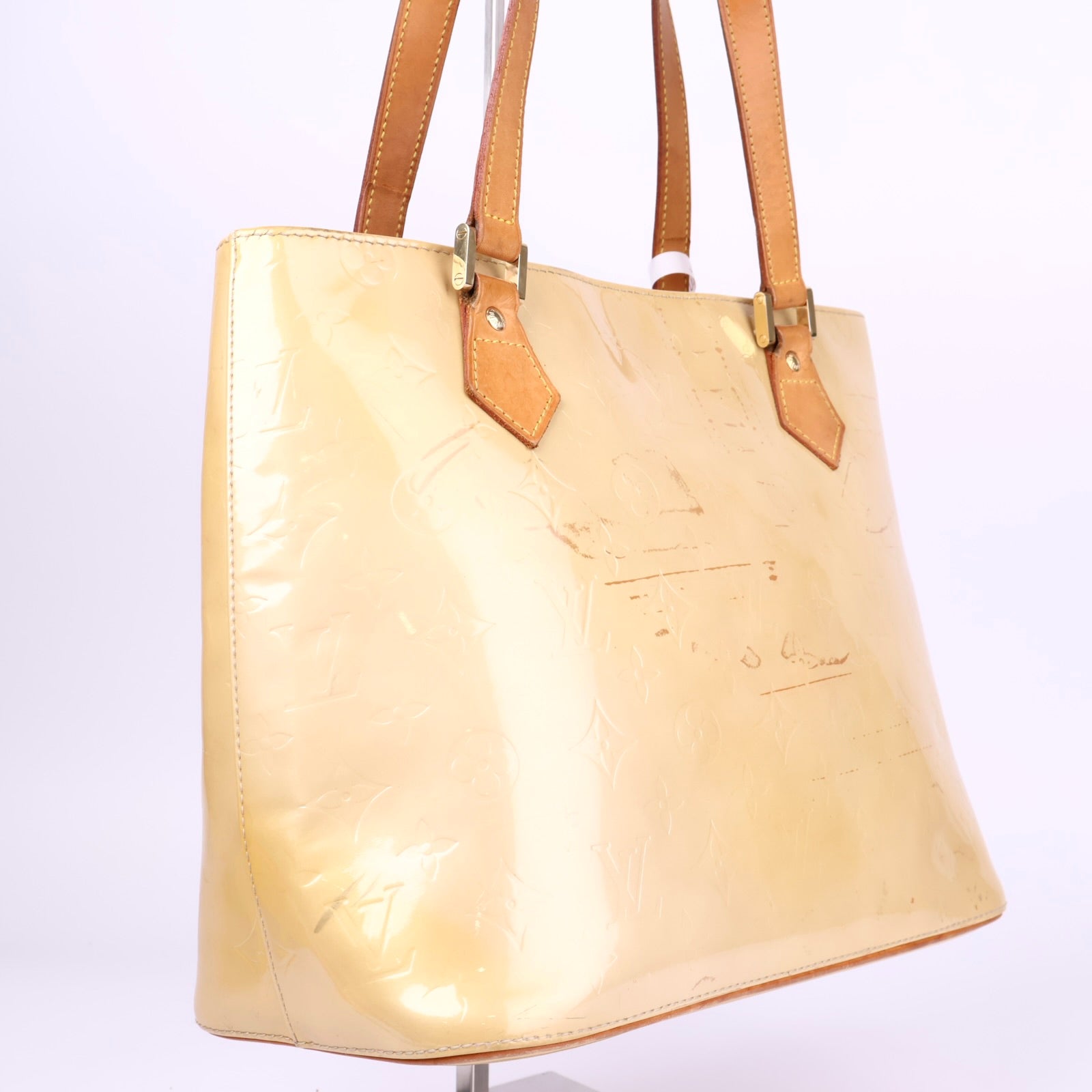 OJ2030 Louis Vuitton Beige Houston Monogram Vernis Tote Bag- Pre Owned