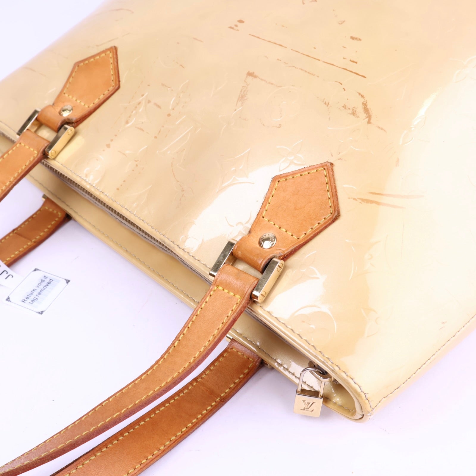 OJ2030 Louis Vuitton Beige Houston Monogram Vernis Tote Bag- Pre Owned