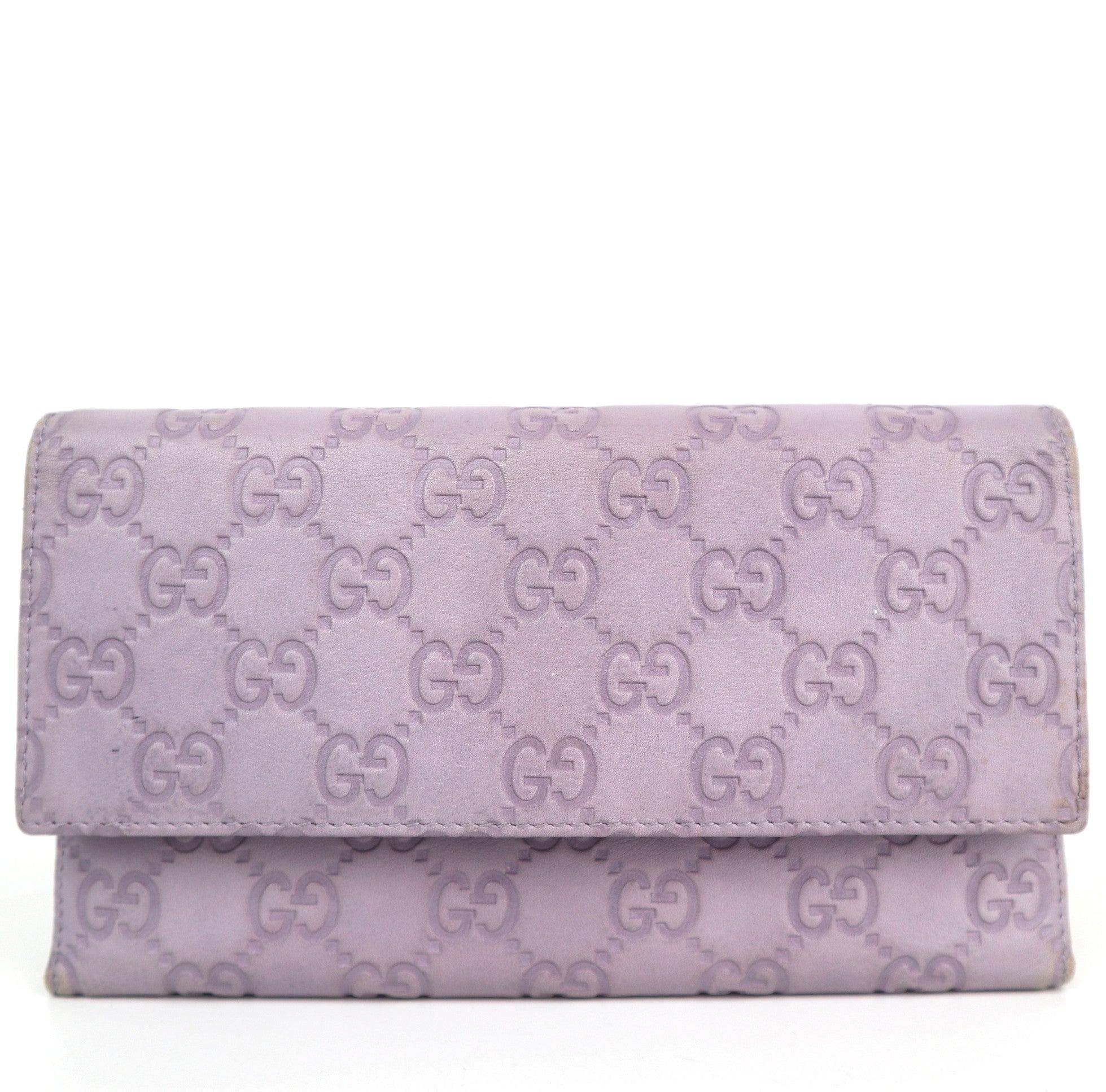C2146 Gucci Wallet Purple Guccissima Leather Compact Tri-Fold Wallet | Pre-Owned Very Good Purple Guccissima