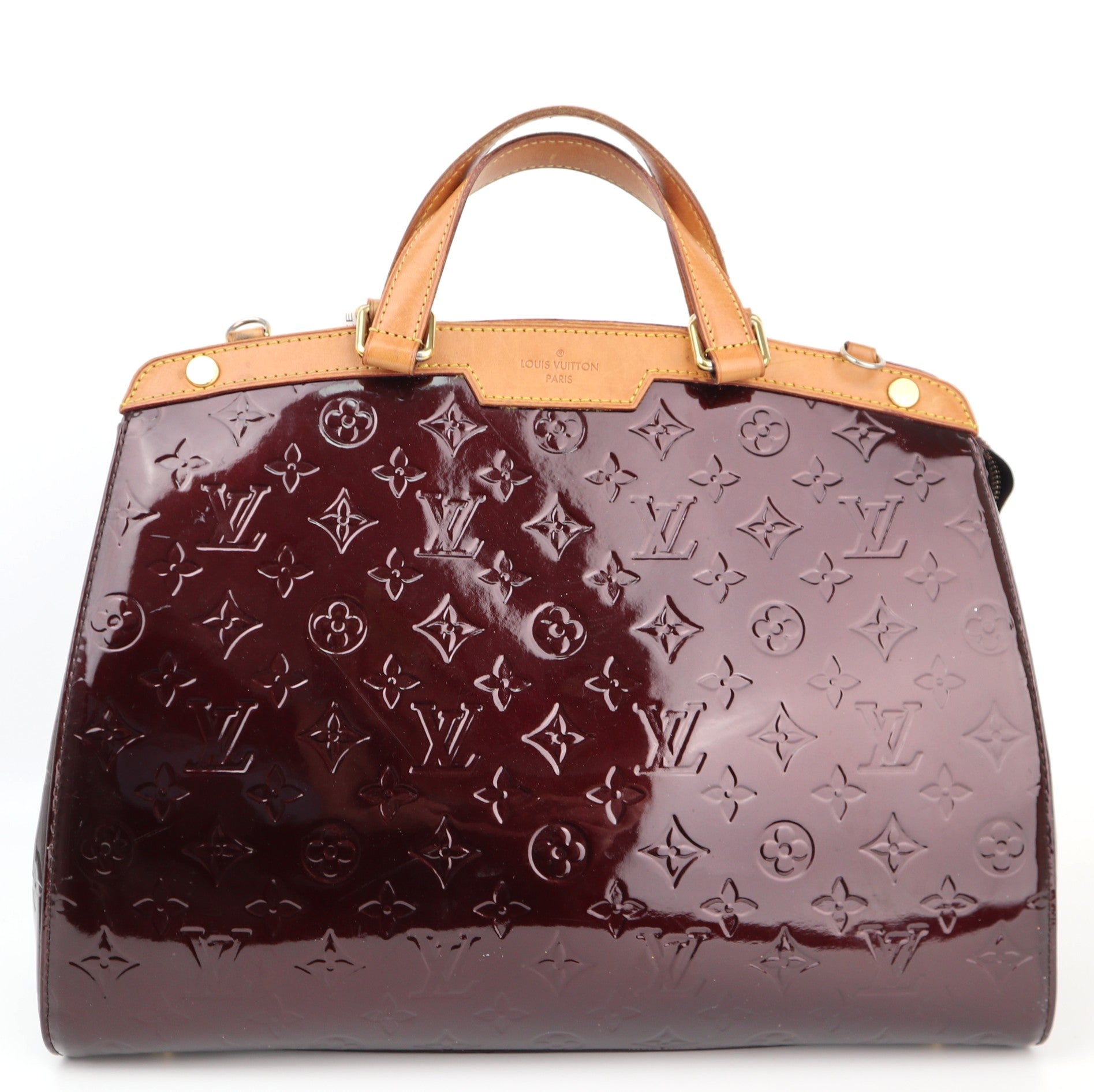 C1329 Louis Vuitton Amarante Monogram Vernis Brea GM Bag-Pre Owned