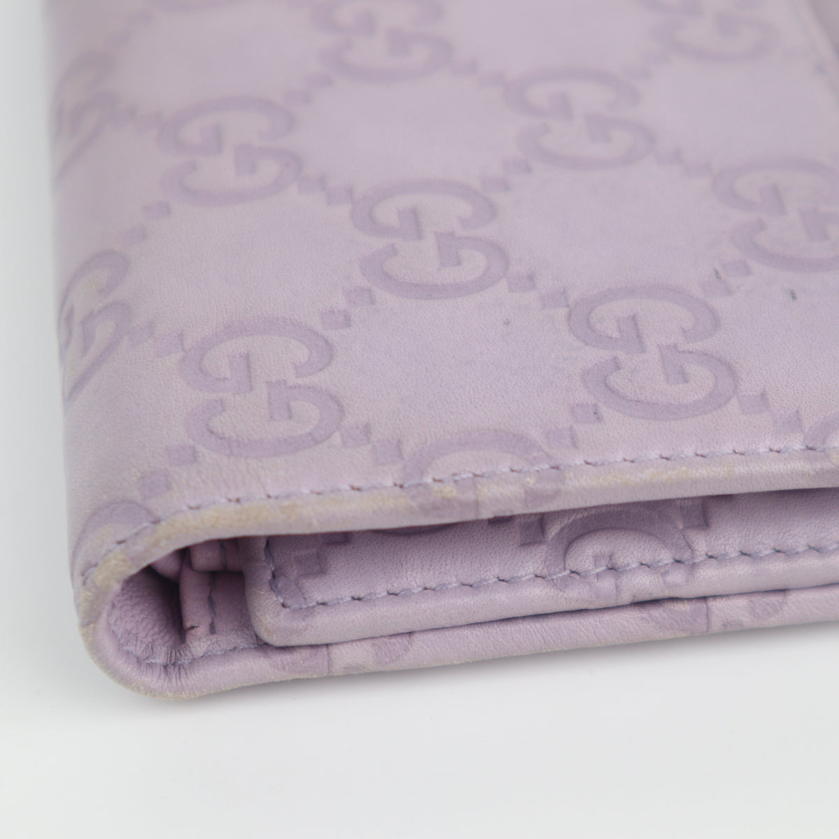 C2146 Gucci Wallet Purple Guccissima Leather Compact Tri-Fold Wallet | Pre-Owned Very Good Purple Guccissima